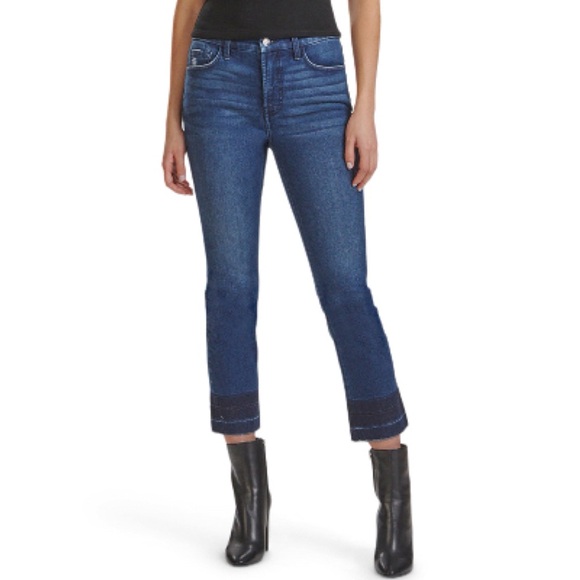NWT Jen7 Raw Hem Straight Leg Ankle Jeans - Picture 1 of 8